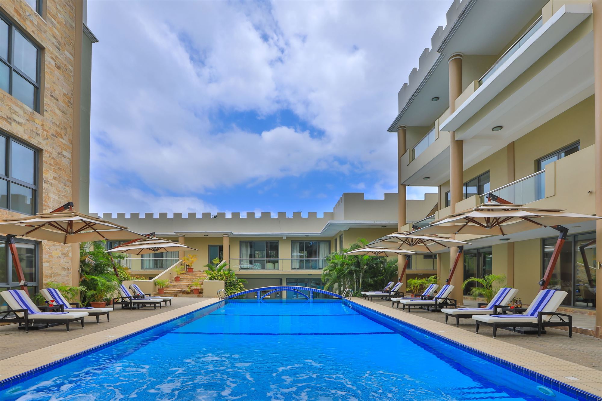 Swimming pool and courtyard at Ngalawa Hotel & Resort