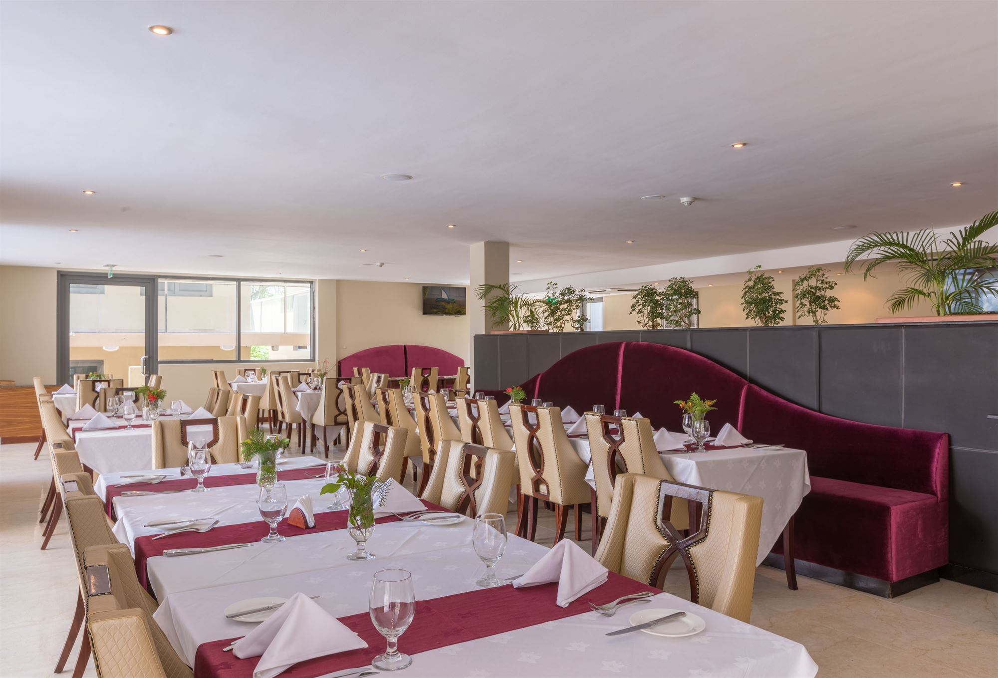 The restaurant dining room at Ngalawa Hotel & Resort